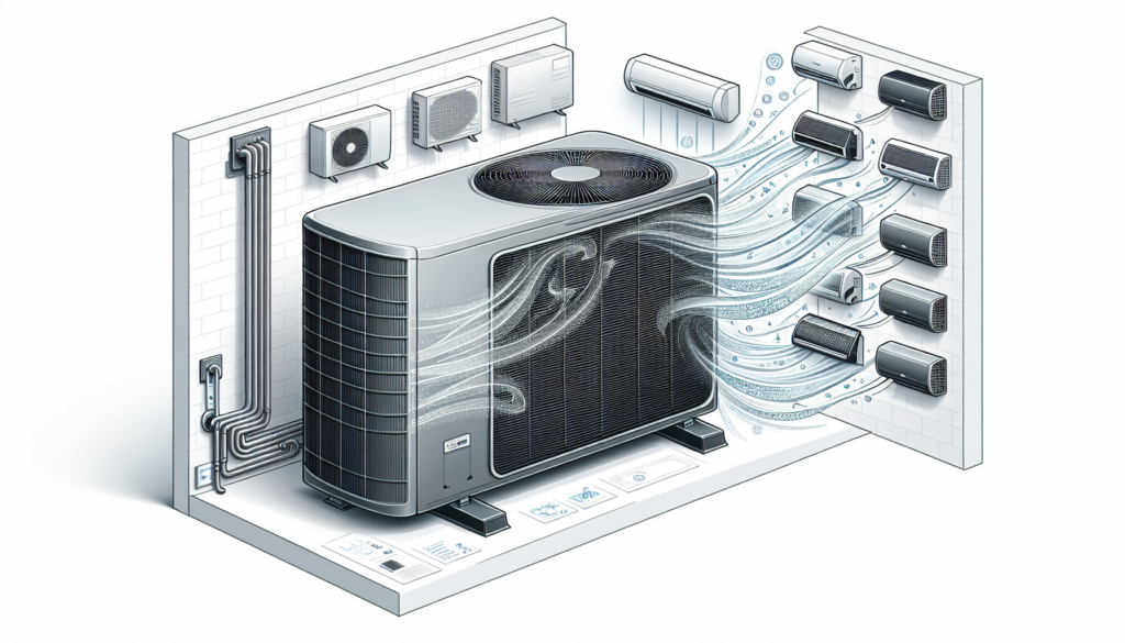 Illustration of a ductless air conditioning system