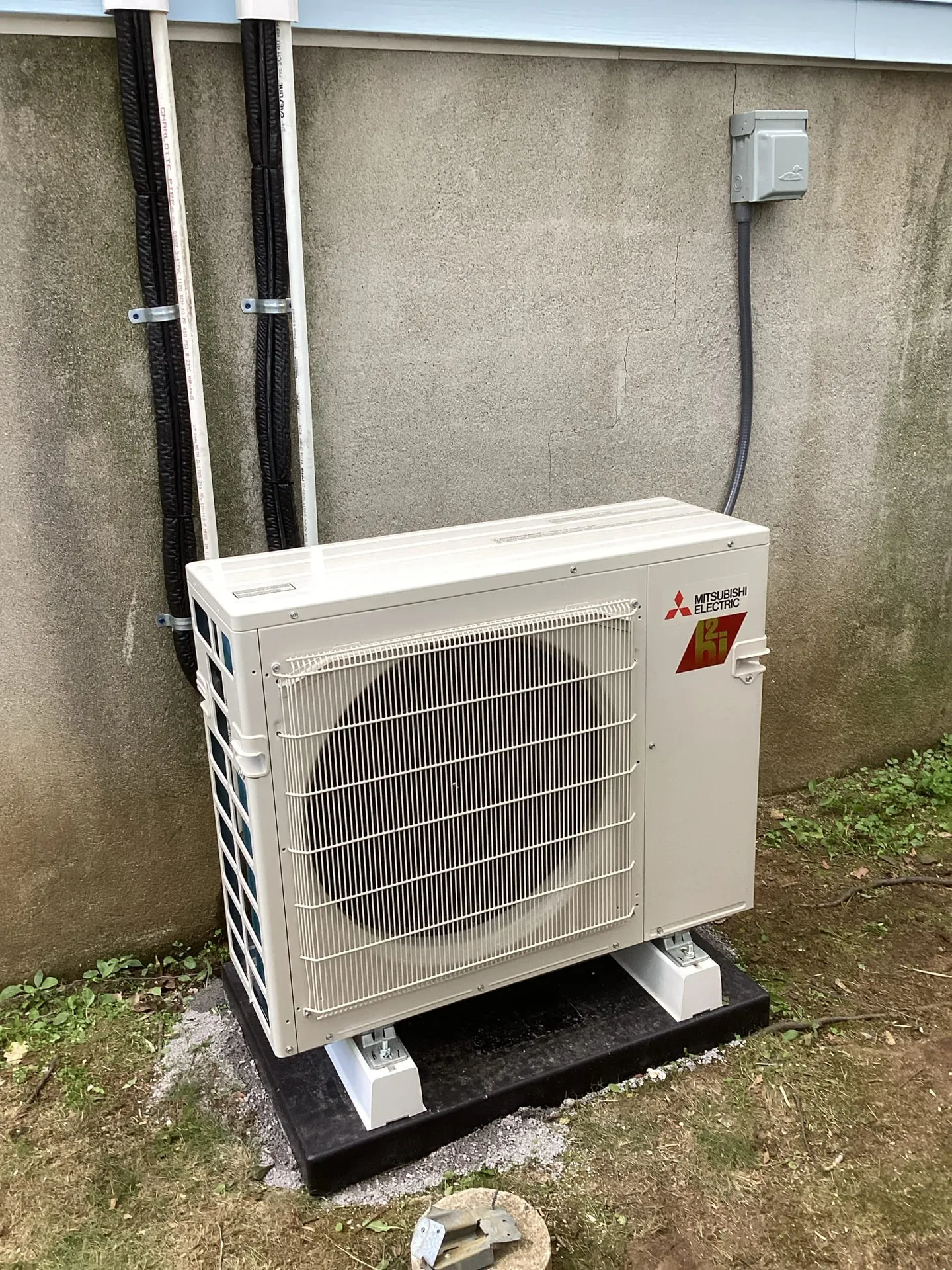 Mitsubishi ductless outdoor unit at a Stratford, CT residence