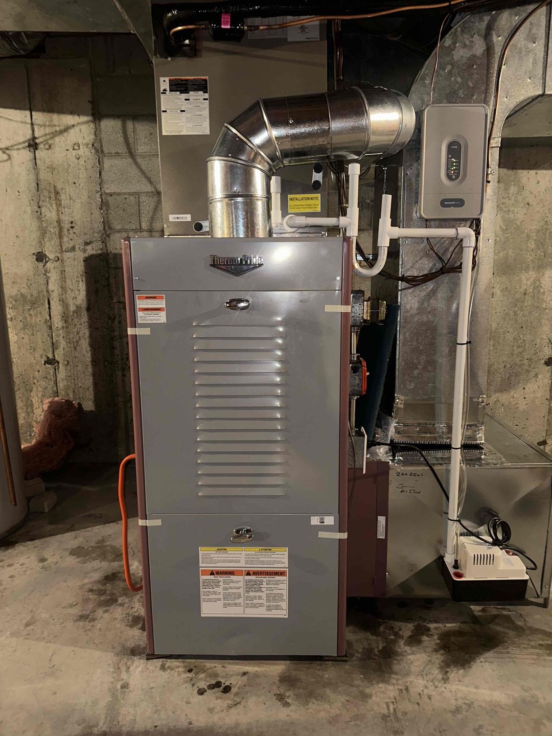 Thermo Pride oil furnace installed in a New Canaan home by Celco